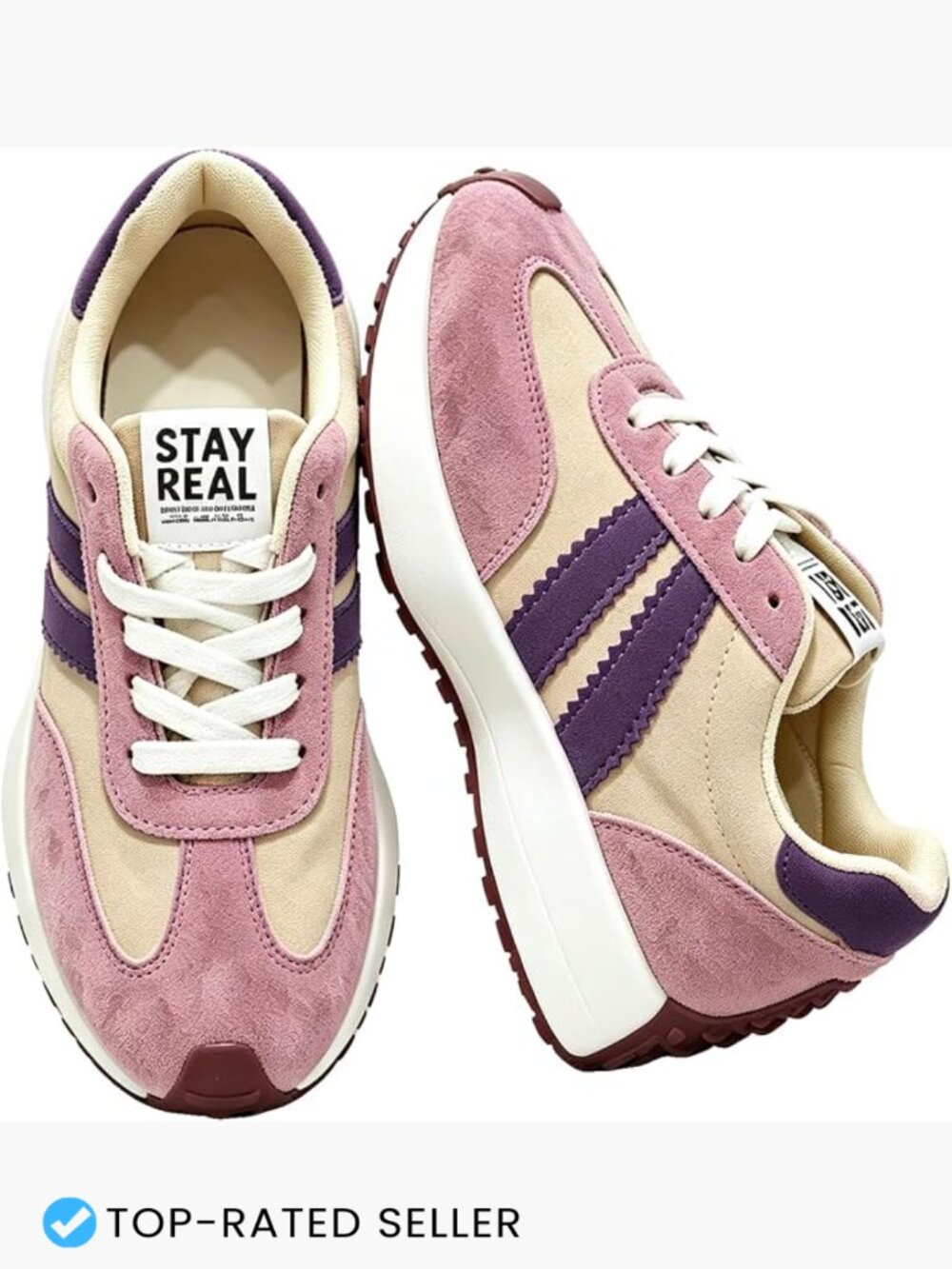 Retro Fashion Sneakers Casual Everyday Walking Shoes Low Top Lace Up Platform